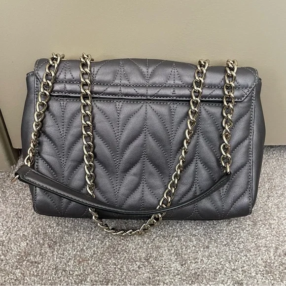 Kate Spade Gray Leather Quilted Shoulder Bag - Picture 5 of 12